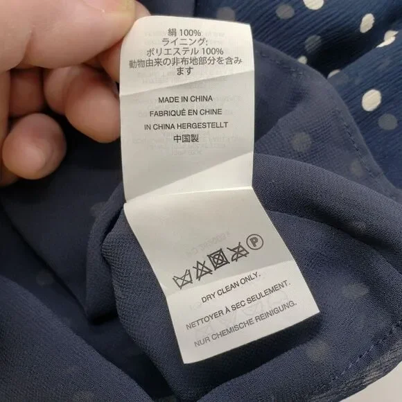 J Crew Shirt Womens 6 Silk Polka Dot Ruffle Long Sleeve F4736 Top - Picture 11 of 13